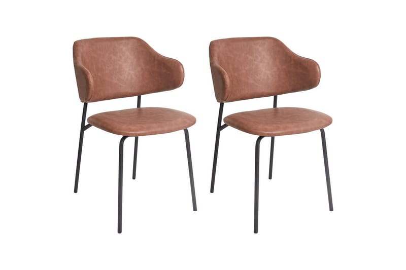 Set med 2 matstolar Kenai - Brun, Svart - Möbler - Fåtölj & stolar - Matstol & köksstol