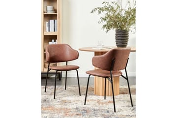 Set med 2 matstolar Kenai - Brun, Svart - Möbler - Fåtölj & stolar - Matstol & köksstol
