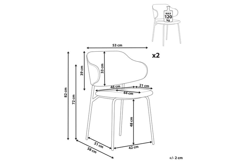 Set med 2 matstolar Kenai - Brun, Svart - Möbler - Fåtölj & stolar - Matstol & köksstol
