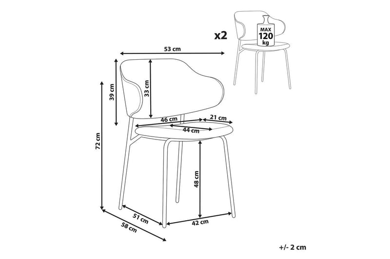 Set med 2 matstolar Kenai - Grön, Svart - Möbler - Fåtölj & stolar - Matstol & köksstol