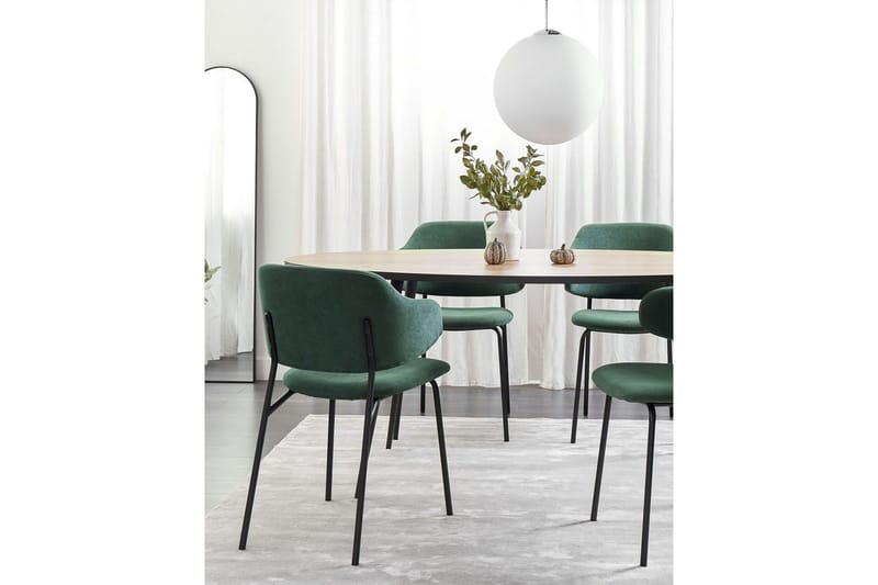 Set med 2 matstolar Kenai - Grön, Svart - Möbler - Fåtölj & stolar - Matstol & köksstol
