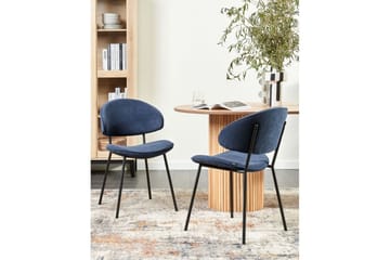 Set med 2 matstolar Kiana - Blå, Svart - Möbler - Fåtölj & stolar - Matstol & köksstol