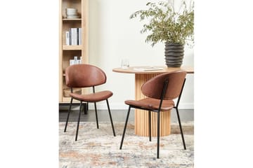 Set med 2 matstolar Kiana - Brun, Svart - Möbler - Fåtölj & stolar - Matstol & köksstol