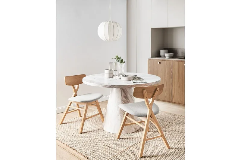 Set med 2 matstolar Leland - Brun, grå - Möbler - Fåtölj & stolar - Matstol & köksstol