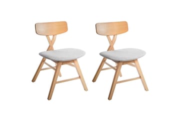 Set med 2 matstolar Leland - Brun, grå - Möbler - Fåtölj & stolar - Matstol & köksstol