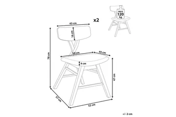 Set med 2 matstolar Leland - Brun, grå - Möbler - Fåtölj & stolar - Matstol & köksstol