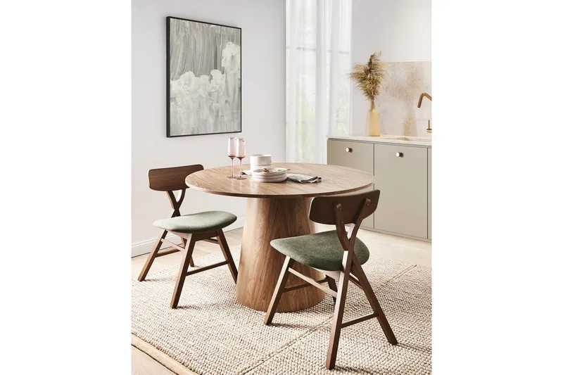 Set med 2 matstolar Leland - Brun, Grön - Möbler - Fåtölj & stolar - Matstol & köksstol