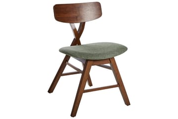 Set med 2 matstolar Leland - Brun, Grön - Möbler - Fåtölj & stolar - Matstol & köksstol