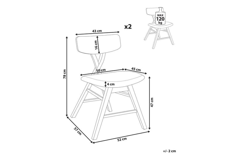 Set med 2 matstolar Leland - Brun, Grön - Möbler - Fåtölj & stolar - Matstol & köksstol