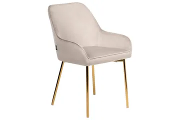 Set med 2 matstolar Loverna - Beige, guld/Sammet - Möbler - Fåtölj & stolar - Matstol & köksstol