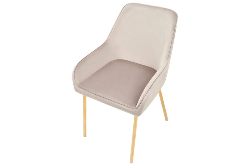 Set med 2 matstolar Loverna - Beige, guld/Sammet - Möbler - Fåtölj & stolar - Matstol & köksstol