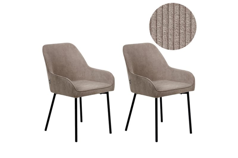 Set med 2 matstolar Loverna - Beige, svart/Manchestertyg - Möbler - Fåtölj & stolar - Matstol & köksstol