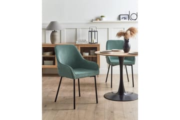 Set med 2 matstolar Loverna - Grön, Svart/Manchestertyg - Möbler - Fåtölj & stolar - Matstol & köksstol