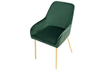 Set med 2 matstolar Loverna - Grönt, guld/Sammet - Möbler - Fåtölj & stolar - Matstol & köksstol