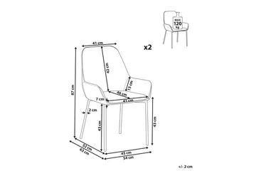 Set med 2 matstolar Loverna - Grönt, guld/Sammet - Möbler - Fåtölj & stolar - Matstol & köksstol
