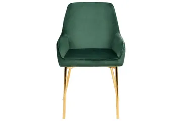 Set med 2 matstolar Loverna - Grönt, guld/Sammet - Möbler - Fåtölj & stolar - Matstol & köksstol