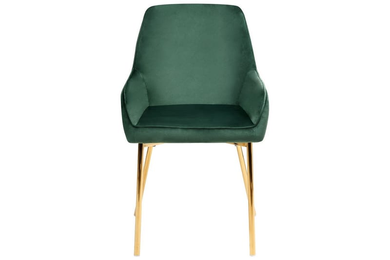 Set med 2 matstolar Loverna - Grönt, guld/Sammet - Möbler - Fåtölj & stolar - Matstol & köksstol
