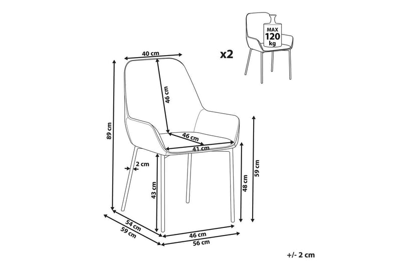 Set med 2 matstolar Loverna - Orange, guld/Sammet - Möbler - Fåtölj & stolar - Matstol & köksstol