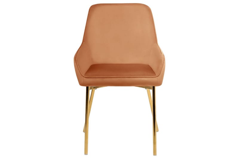 Set med 2 matstolar Loverna - Orange, guld/Sammet - Möbler - Fåtölj & stolar - Matstol & köksstol