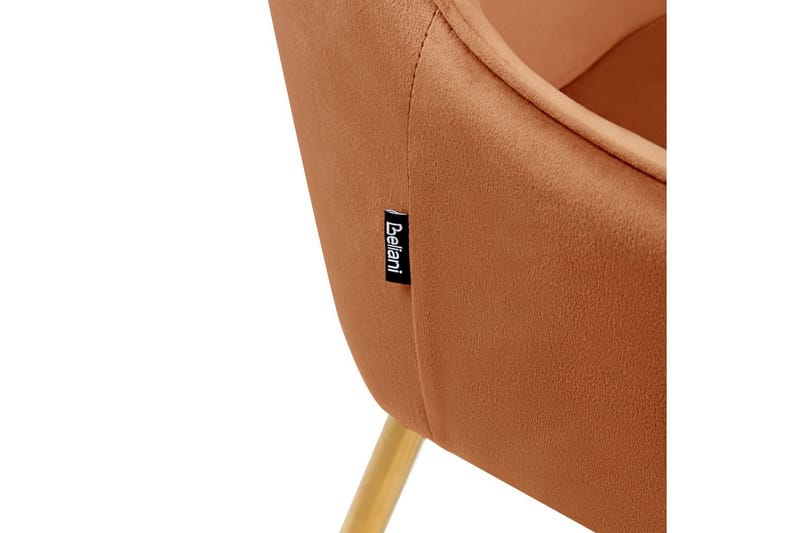 Set med 2 matstolar Loverna - Orange, guld/Sammet - Möbler - Fåtölj & stolar - Matstol & köksstol