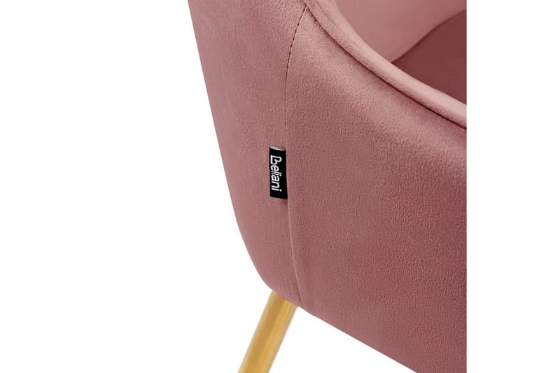Set med 2 matstolar Loverna - Rosa, guld/Sammet - Möbler - Fåtölj & stolar - Matstol & köksstol