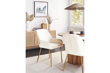 Set med 2 matstolar Loverna - Vitt, guld/Sammet - Möbler - Fåtölj & stolar - Matstol & köksstol