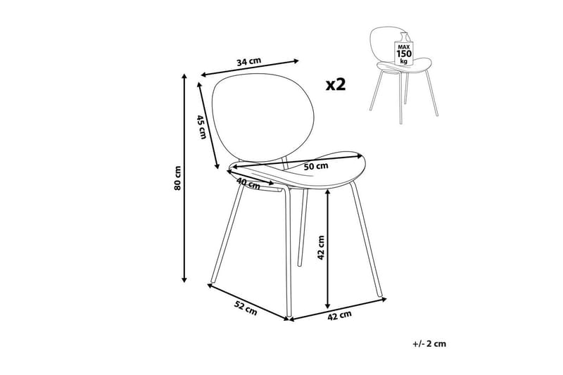 Set med 2 matstolar Luana - Beige, svart/Konstläder - Möbler - Fåtölj & stolar - Matstol & köksstol