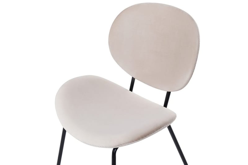Set med 2 matstolar Luana - Beige, svart/Sammet - Möbler - Fåtölj & stolar - Matstol & köksstol