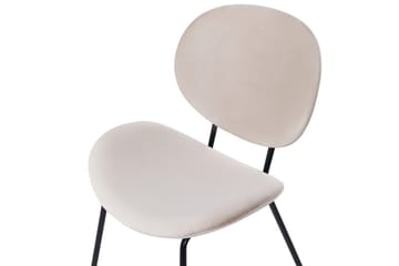 Set med 2 matstolar Luana - Beige, svart/Sammet - Möbler - Fåtölj & stolar - Matstol & köksstol