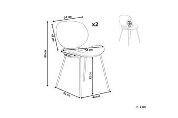 Set med 2 matstolar Luana - Beige, svart/Sammet - Möbler - Fåtölj & stolar - Matstol & köksstol