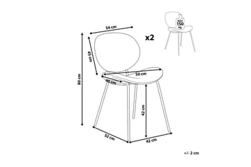 Set med 2 matstolar Luana - Grå, svart/Sammet - Möbler - Fåtölj & stolar - Matstol & köksstol