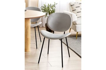 Set med 2 matstolar Luana - Grå, svart/Sammet - Möbler - Fåtölj & stolar - Matstol & köksstol