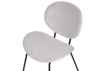 Set med 2 matstolar Luana - Grå, svart/Sammet - Möbler - Fåtölj & stolar - Matstol & köksstol