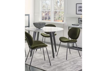 Set med 2 matstolar Luana - Grön, Svart/Bouclé - Möbler - Fåtölj & stolar - Matstol & köksstol