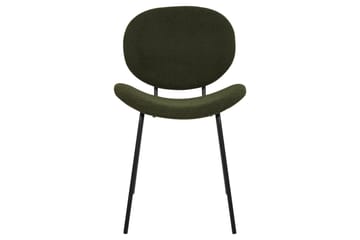 Set med 2 matstolar Luana - Grön, Svart/Bouclé - Möbler - Fåtölj & stolar - Matstol & köksstol