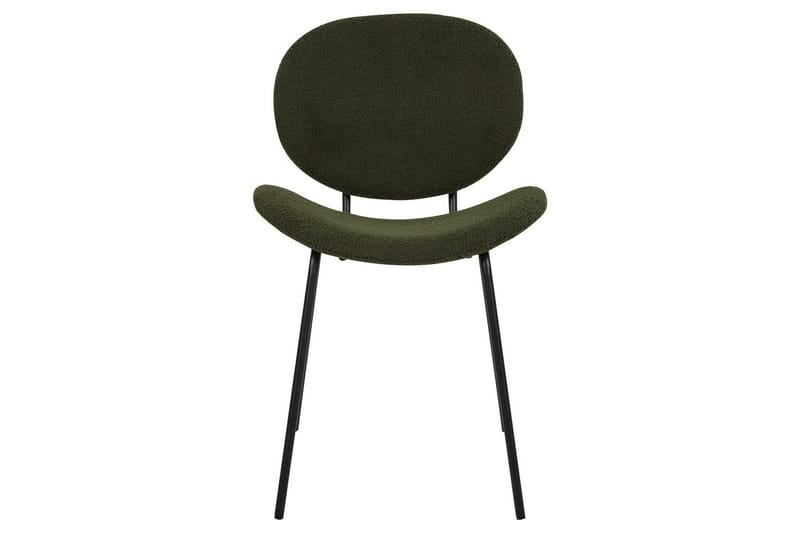 Set med 2 matstolar Luana - Grön, Svart/Bouclé - Möbler - Fåtölj & stolar - Matstol & köksstol
