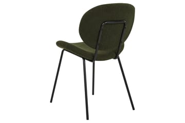 Set med 2 matstolar Luana - Grön, Svart/Bouclé - Möbler - Fåtölj & stolar - Matstol & köksstol