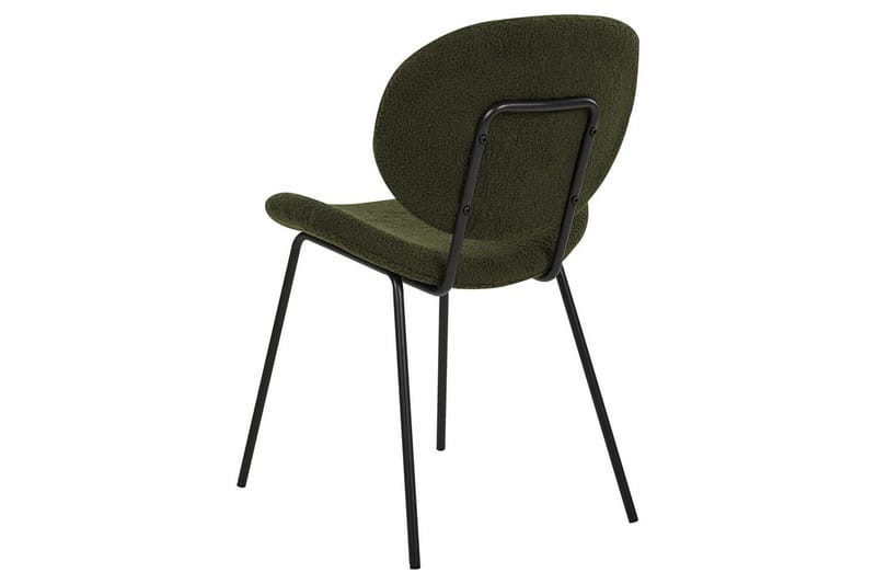 Set med 2 matstolar Luana - Grön, Svart/Bouclé - Möbler - Fåtölj & stolar - Matstol & köksstol