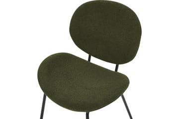 Set med 2 matstolar Luana - Grön, Svart/Bouclé - Möbler - Fåtölj & stolar - Matstol & köksstol