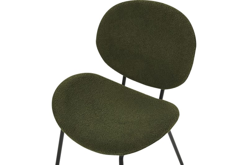 Set med 2 matstolar Luana - Grön, Svart/Bouclé - Möbler - Fåtölj & stolar - Matstol & köksstol