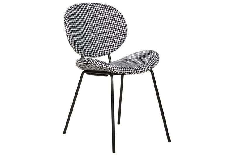 Set med 2 matstolar Luana - Svart, Vit/Polyester - Möbler - Fåtölj & stolar - Matstol & köksstol