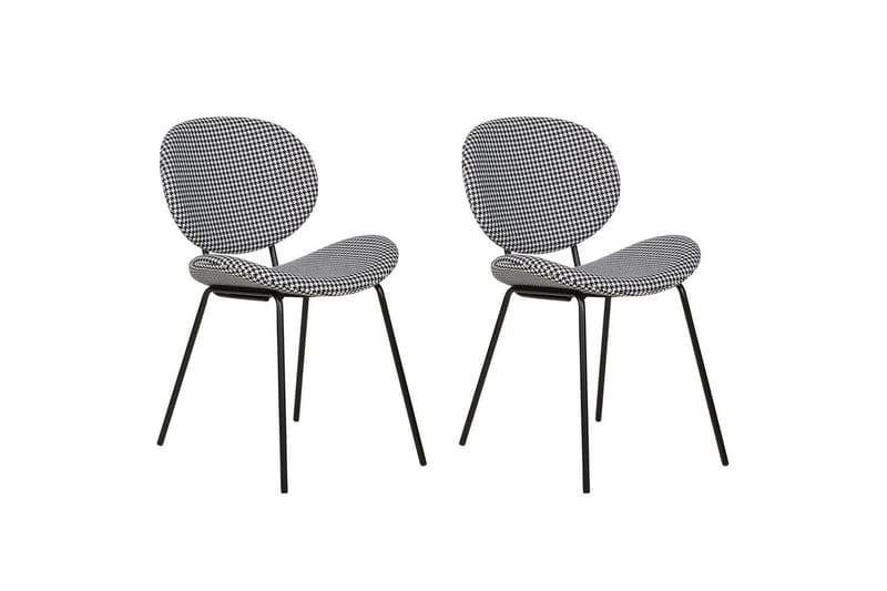 Set med 2 matstolar Luana - Svart, Vit/Polyester - Möbler - Fåtölj & stolar - Matstol & köksstol