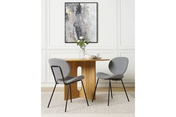 Set med 2 matstolar Luana - Svart, Vit/Polyester - Möbler - Fåtölj & stolar - Matstol & köksstol
