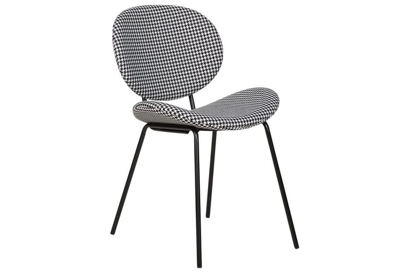 Set med 2 matstolar Luana - Svart, Vit/Polyester - Möbler - Fåtölj & stolar - Matstol & köksstol