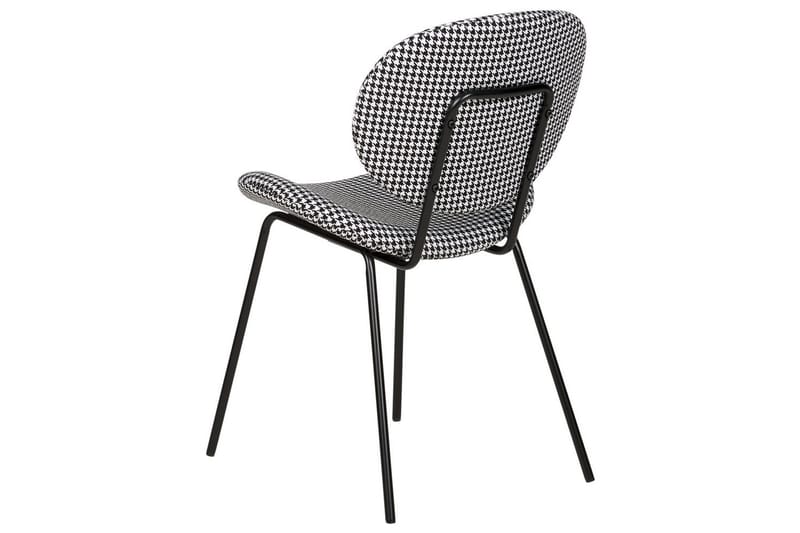 Set med 2 matstolar Luana - Svart, Vit/Polyester - Möbler - Fåtölj & stolar - Matstol & köksstol