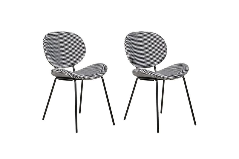 Set med 2 matstolar Luana - Svart, Vit/Polyester - Möbler - Fåtölj & stolar - Matstol & köksstol