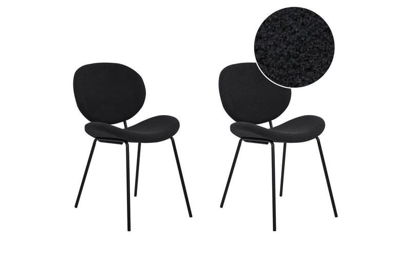 Set med 2 matstolar Luana - Svart/Bouclé - Möbler - Fåtölj & stolar - Matstol & köksstol