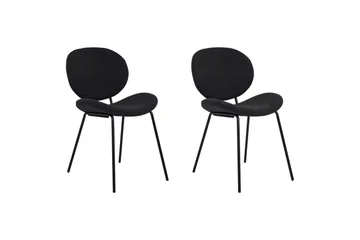Set med 2 matstolar Luana - Svart/Bouclé - Möbler - Fåtölj & stolar - Matstol & köksstol
