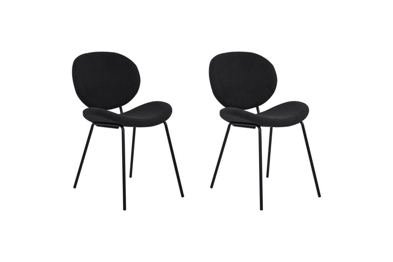 Set med 2 matstolar Luana - Svart/Bouclé - Möbler - Fåtölj & stolar - Matstol & köksstol