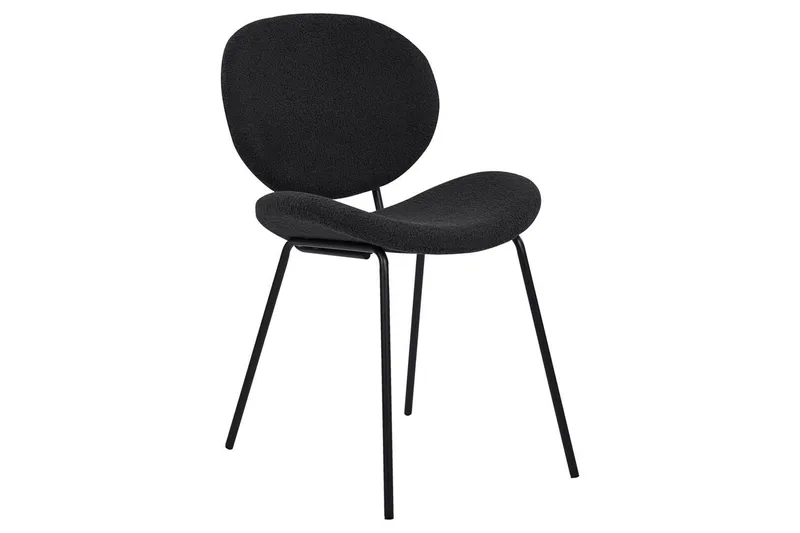 Set med 2 matstolar Luana - Svart/Bouclé - Möbler - Fåtölj & stolar - Matstol & köksstol